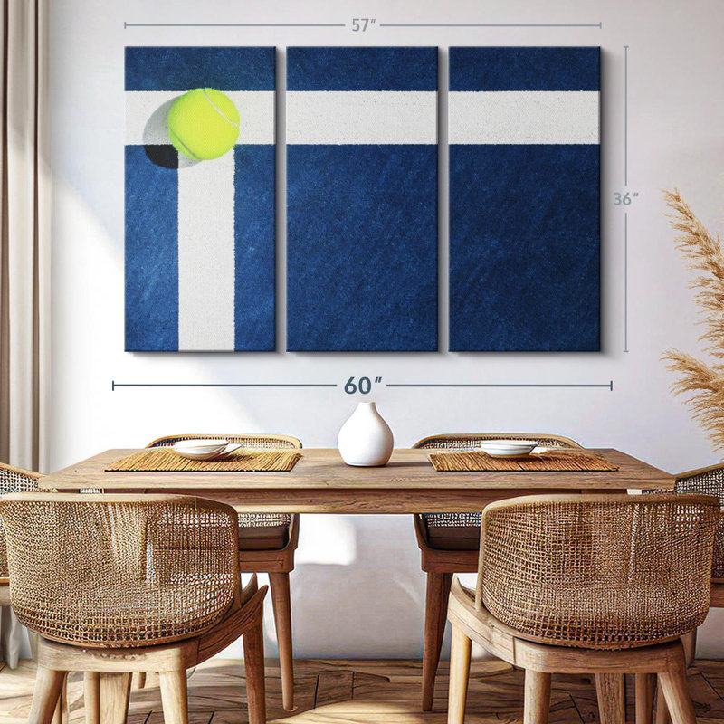 «Tennis Court Line» sur toile, H 36 po x l 57 po x P 1,25 po