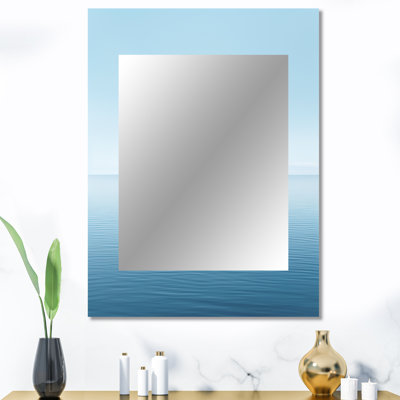 Océan Infinity Dreamscape III - grand miroir mural minimaliste, miroir unique moderne, impression d'art en métal