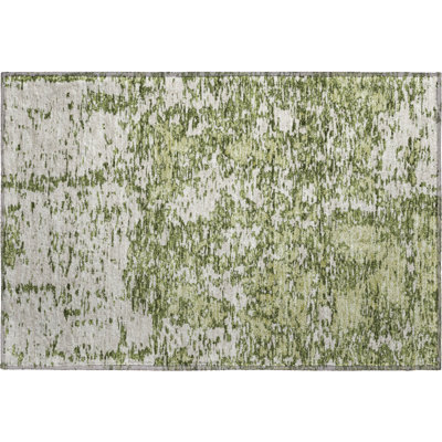 Tapis olive Prisco lavable à la machine de qualité supérieure