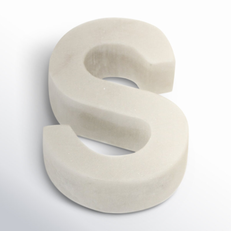 Zeb Marble Helvetica Letter Block, S
