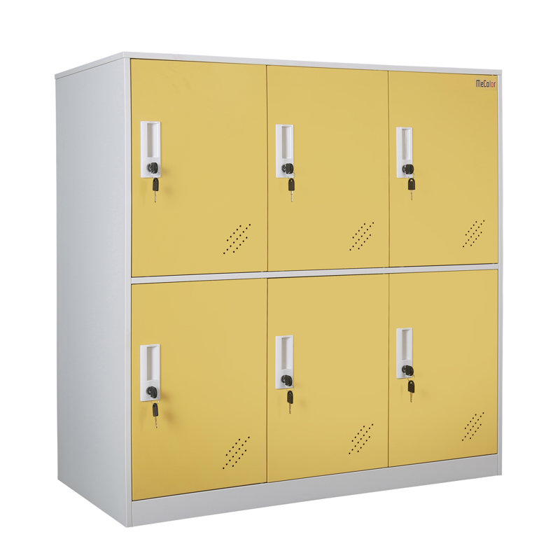 Casier de gymnastique en métal 6 portes avec clé