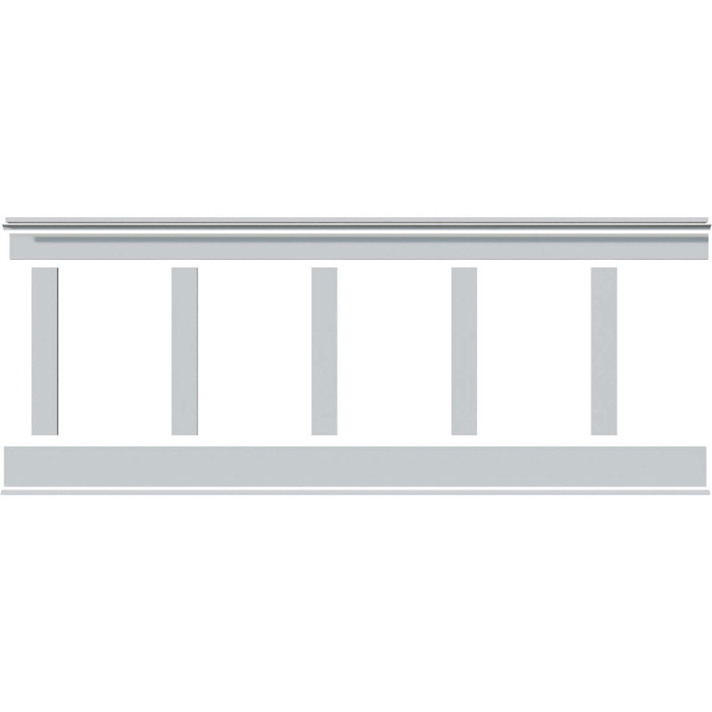 Panneau mural en pvc blanc Deluxe Shaker, 32 po, Large anneau réglable de 12 à 15 po
