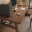 Bureaux rectangulaires en bois massif brun clair-107293699