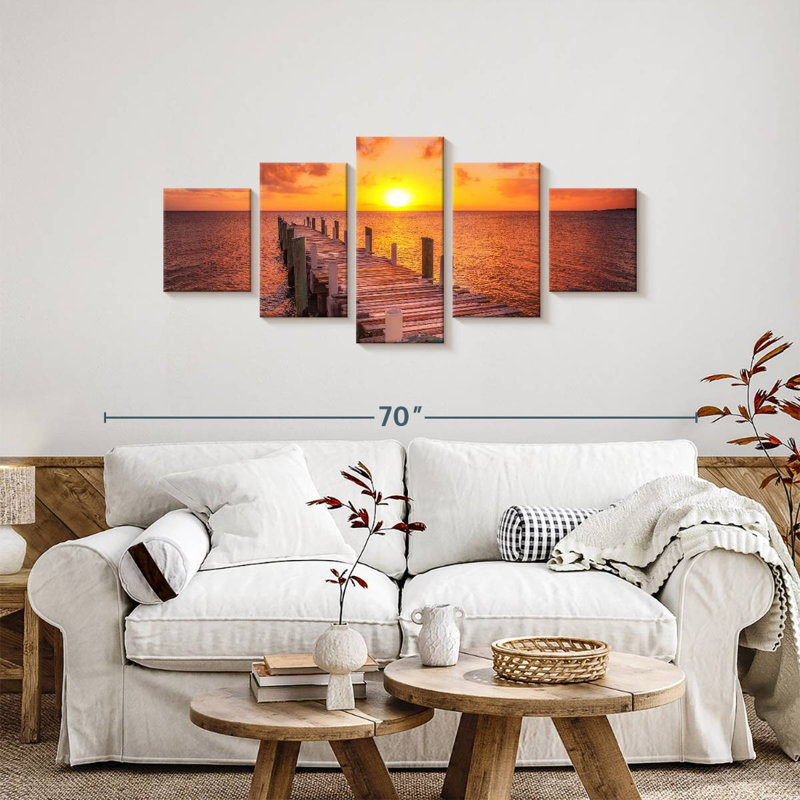 Coucher de soleil, H 24 po x l 55 po