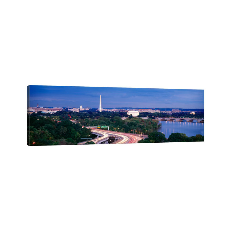 High Angle View of a Cityscape, Washington DC, USA 1 Piece Wrapped Canvas Panoramic Wall Art
