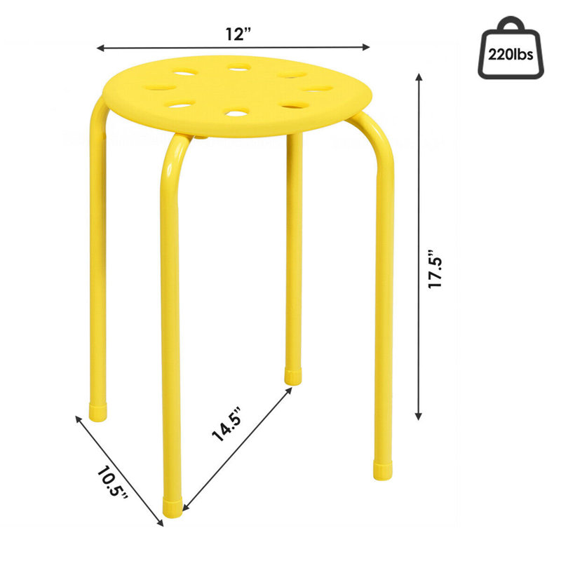 Chaise empilable sans accoudoirs, Assortis, Jaune