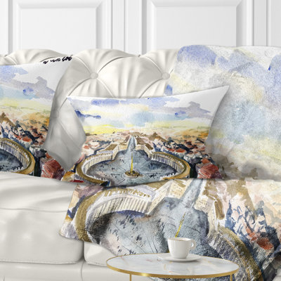 Rome Hand drawn - Landscape Printed Throw Pillow