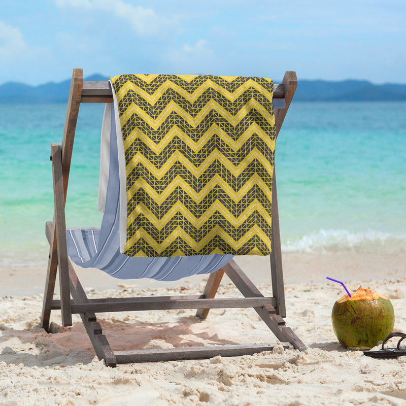 Serviette de plage Stephenie, Noir/jaune