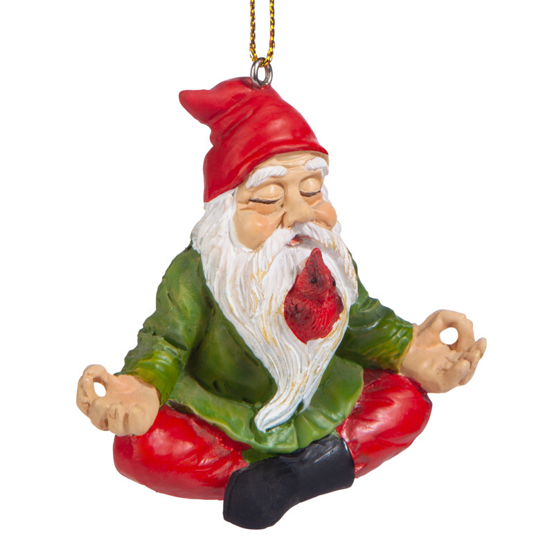 6.35cm Handmade Resin Gnome Hanging Figurine Ornament