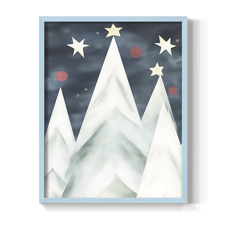 «Christmas Holiday Art DCCCLV III», reproduction d'art encadrée - bois massif, H 21 po x l 17 po, Bleu