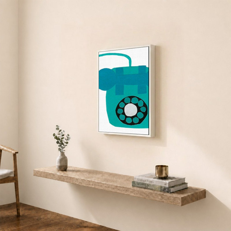 «Retro Téléphone Blue» par Jen Bucheli - Impression sur toile