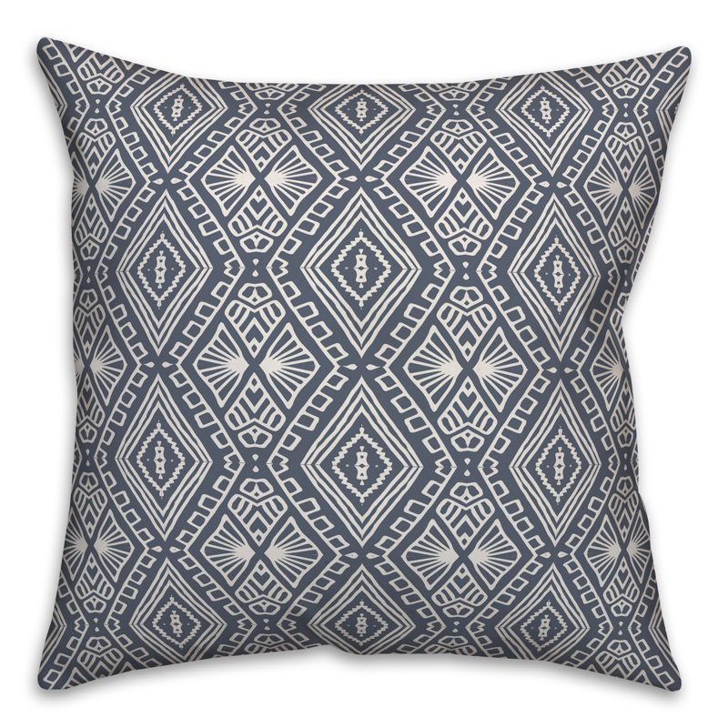 Coussin Tribal, 16 po x 1 po, Bleu