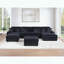 Chaise sans accoudoirs en velours côtelé noir - Modulaire - Coussin inclus-532735951