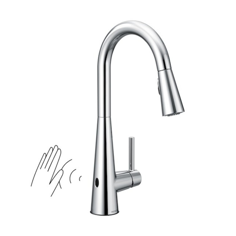 Moen Sleek MotionSense Wave Single Handle Pulldown Kitchen Faucet with Power Clean Technology