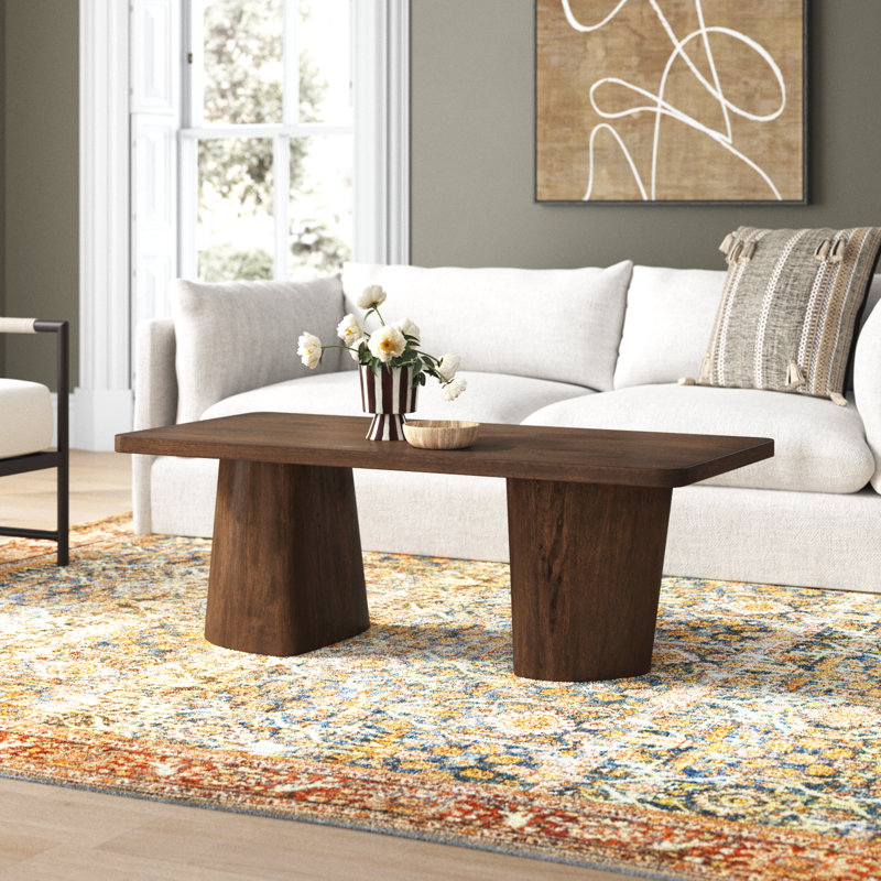 Bergenfield Johnna Solid Wood Abstract Coffee Table