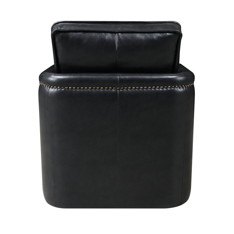 Fauteuil pivotant Coleigh, Cuir noir