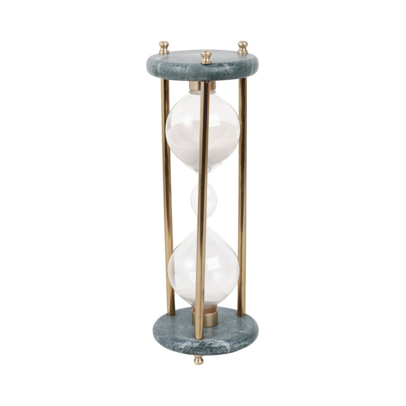 11" Finnegan Green Marble Hourglass