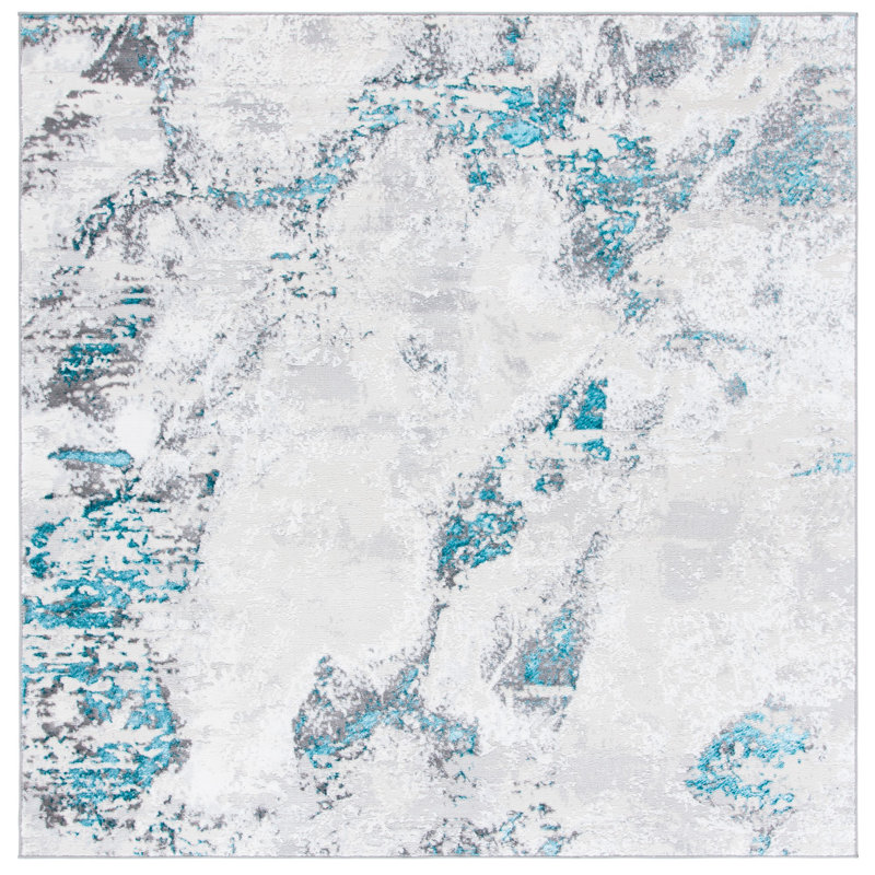 Harville Performance Abstract Rug, Square 6'7"