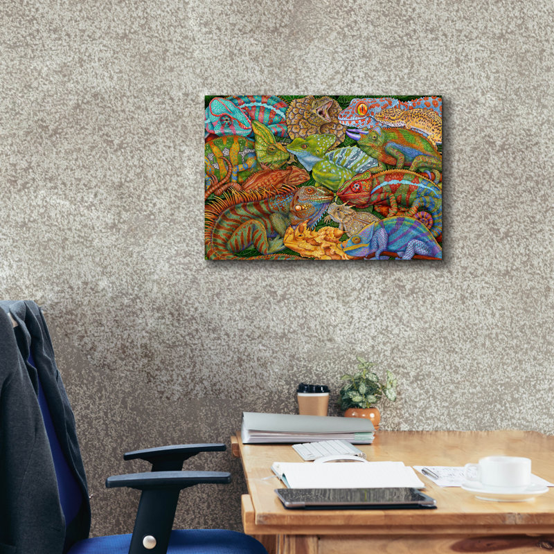 Toile épique «Reptiles» par Tim Jeffs, 26 po x 18 po