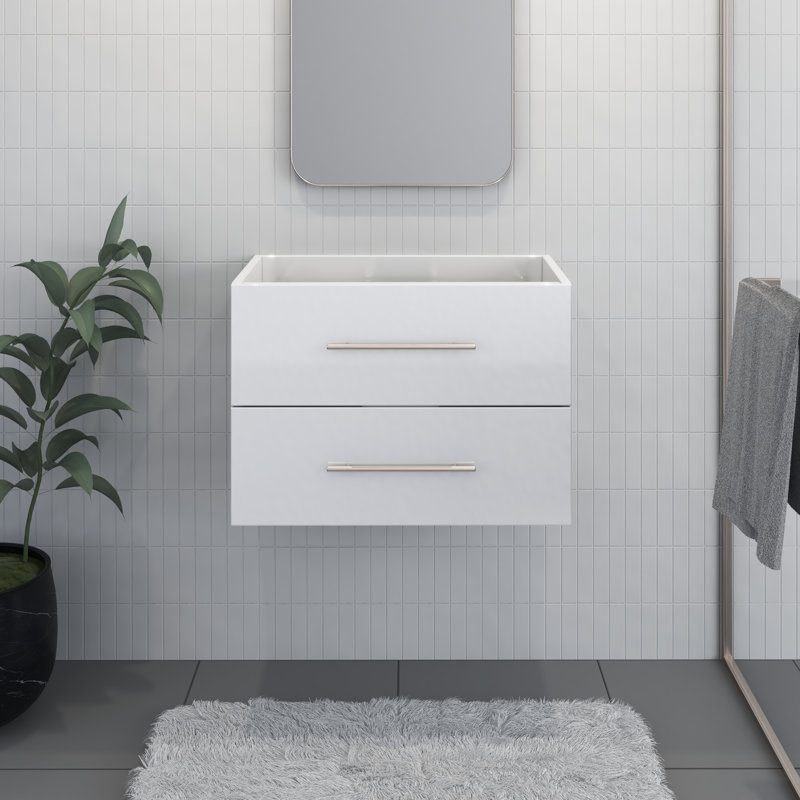 Base de meuble-lavabo mural simple 29 po Abdirahman, Blanc