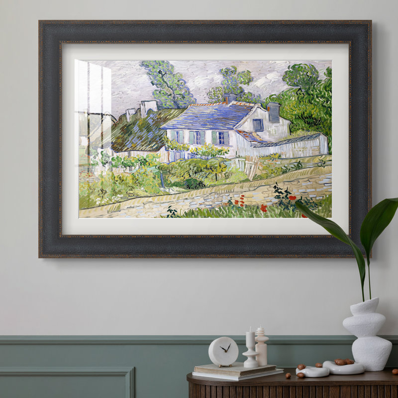 Maisons à Auvers, 1890 - Vincent van Gogh - Reproduction encadrée sur mesure, 16x22 INNER SIZE, Framed Print with Mat