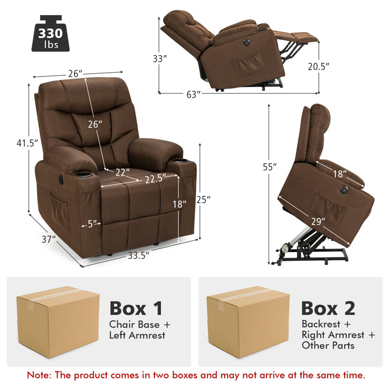 Upholstered Heated Massage Chair