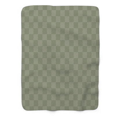 Olive Circles - couverture sherpa 1 pièce de qualité supérieure 0215
