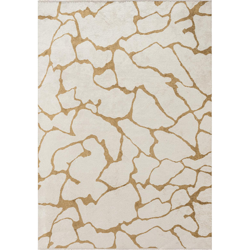 Datari Abstract Hand Loom Indoor / Outdoor Area Rug, Rectangle 6'6.7" x 9'10.1"