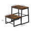 2-Step Industrial Step Stool, Wood & Metal Frame Step Stool With Wide Platform, Sturdy Multi-Use Step Ladder For Home, Kitchen, Bedroom-243246554