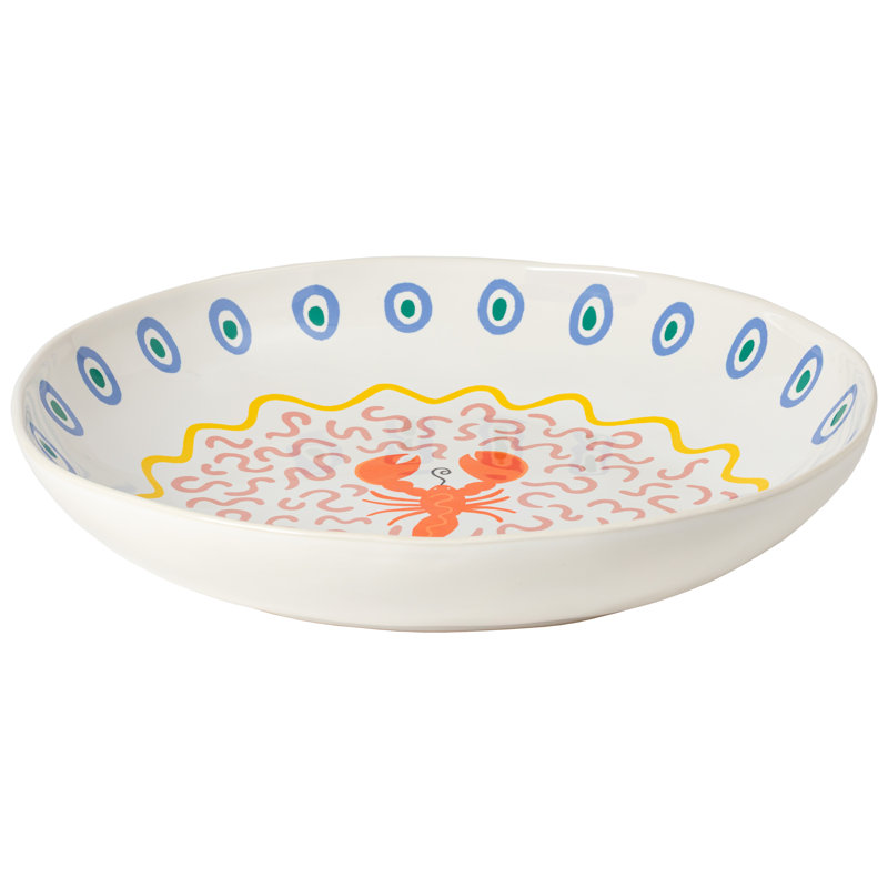 Summer Bliss Serving Bowl, Lobster White