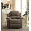 Fauteuil inclinable gris poli avec accoudoirs coussinés