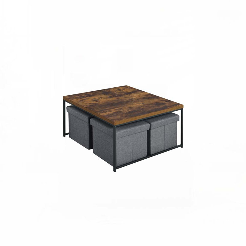 Table basse avec rangement Vinny, Chêne brun