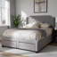 Lit double tapissier avec rangement Woodford, gris, H 52,00 po x L 86,00 po x l 64,00 po-1668509350