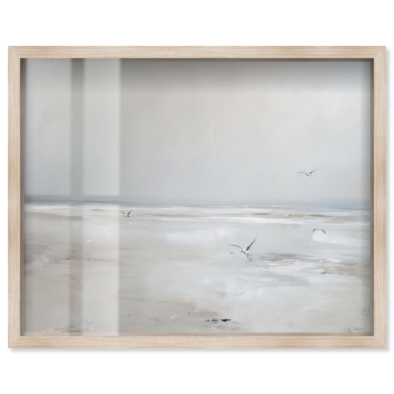 «Seabird Shadowbox Print» par Art Remedy, Crème, crème, H 17 po x l 21 po