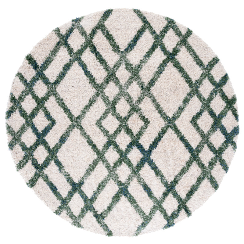 Geometric Area Rug, Round 99cm
