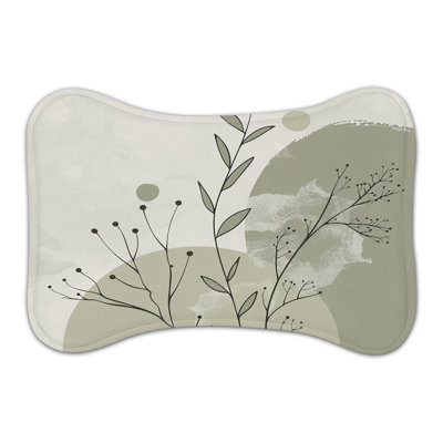 Imperfect Sage Florals - 1 Piece Bone Shape Feeding Mat