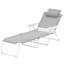 Chaise de bronzage d'extérieur, chaise longue pliante gris clair