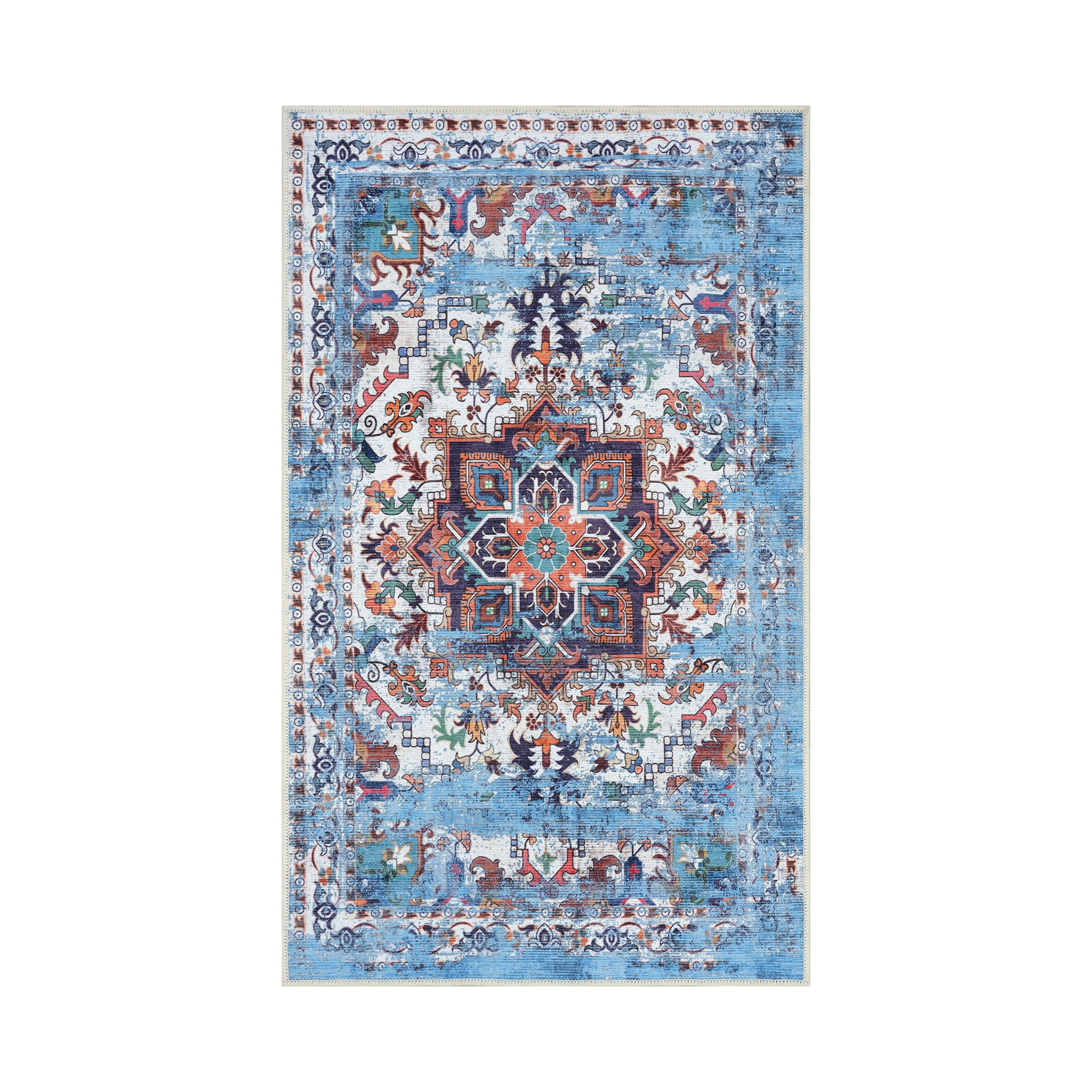 Gln Rugs GLN Traditional Collection - Machine Washable Area Rug, Non ...