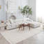 Tapis paillasson d'intérieur moderne beige crème.-1879020242