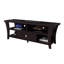 Meuble télé avec pieds courbés en bois et 4 tablettes, 60 po, brun