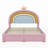 Upholstered Rainbow Design Bed With Storage Drawer, No Box-Spring Needed