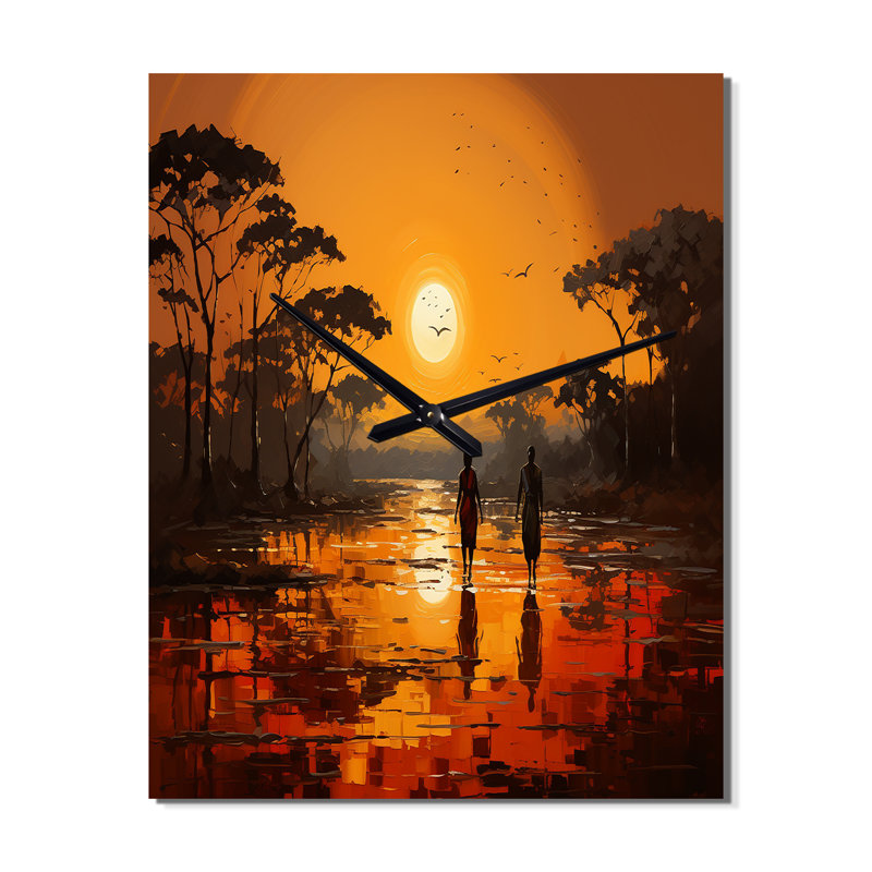 Irram - Horloge murale africaine surdimensionnée, H 32 po x l 24 po