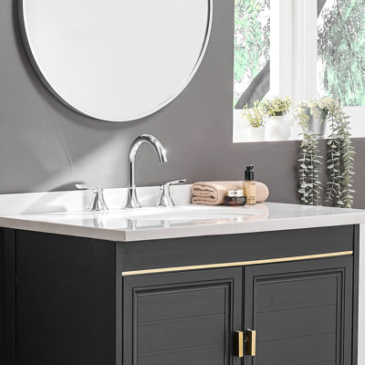 3 Hole Bathroom Faucet With Double Lever, 360 Spout Movement, Precise Water Flow And Temperature Regulation, Aerated Stream, Construction, Modern Design 8 Inch Widespread Sink Pop - Up Drain, Dual