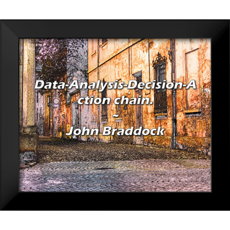 John Braddock Quote: Data - Analysis - Decision - Action chain.