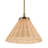 1-Light Convertible Pendant with Opal Glass and Handwoven Rattan Shade-111772133