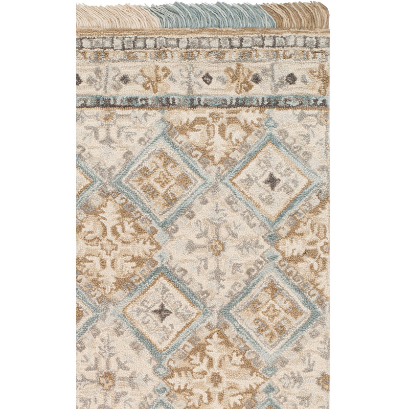 Ferrera Hand-Tufted Wool/Cotton Beige Area Rug, Runner 2'3" X 8'