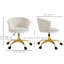 Chaise de bureau Fluffy avec hauteur réglable, sans accoudoirs, or