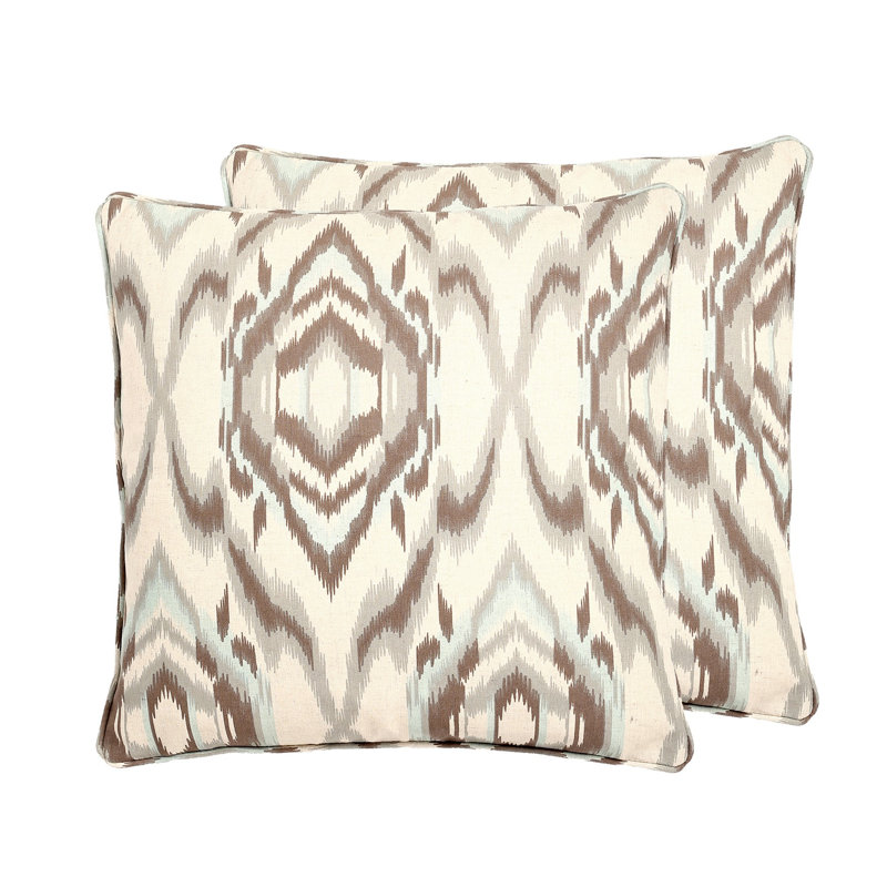 Nevada Ikat Linen Throw Pillow, Polyester/Polyfill, Green
