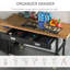 59" Work Bench With Drawer, Height Adjustable Legs, Bamboo Tabletop Workstation Tool Table On Wheels For Garage, Weight Capacity 1320 Lbs