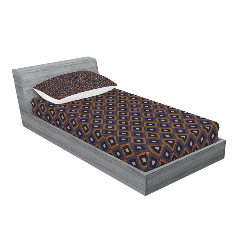 Microfiber Ikat Sheet Set, Twin Sheet Set with Fitted Sheet